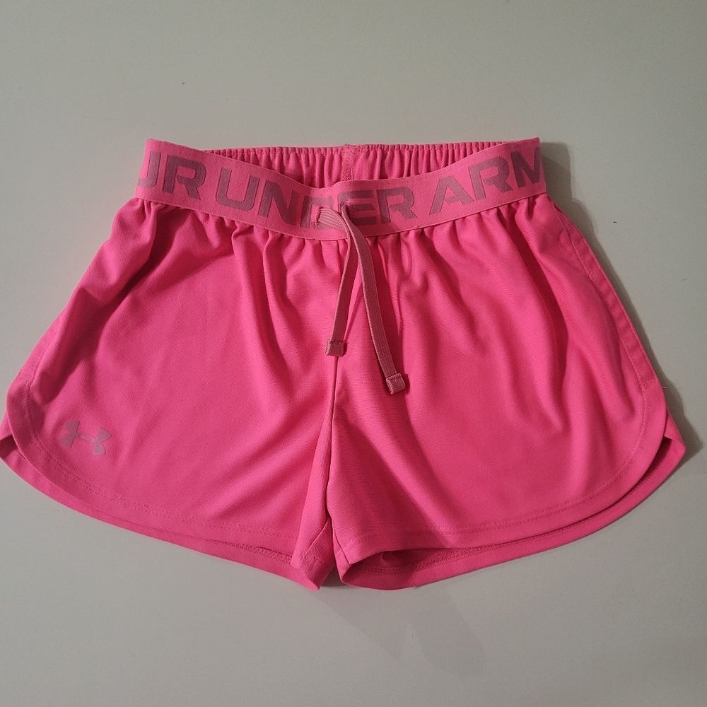Under Armour Girl's Pink Play Up HeatGear Shorts